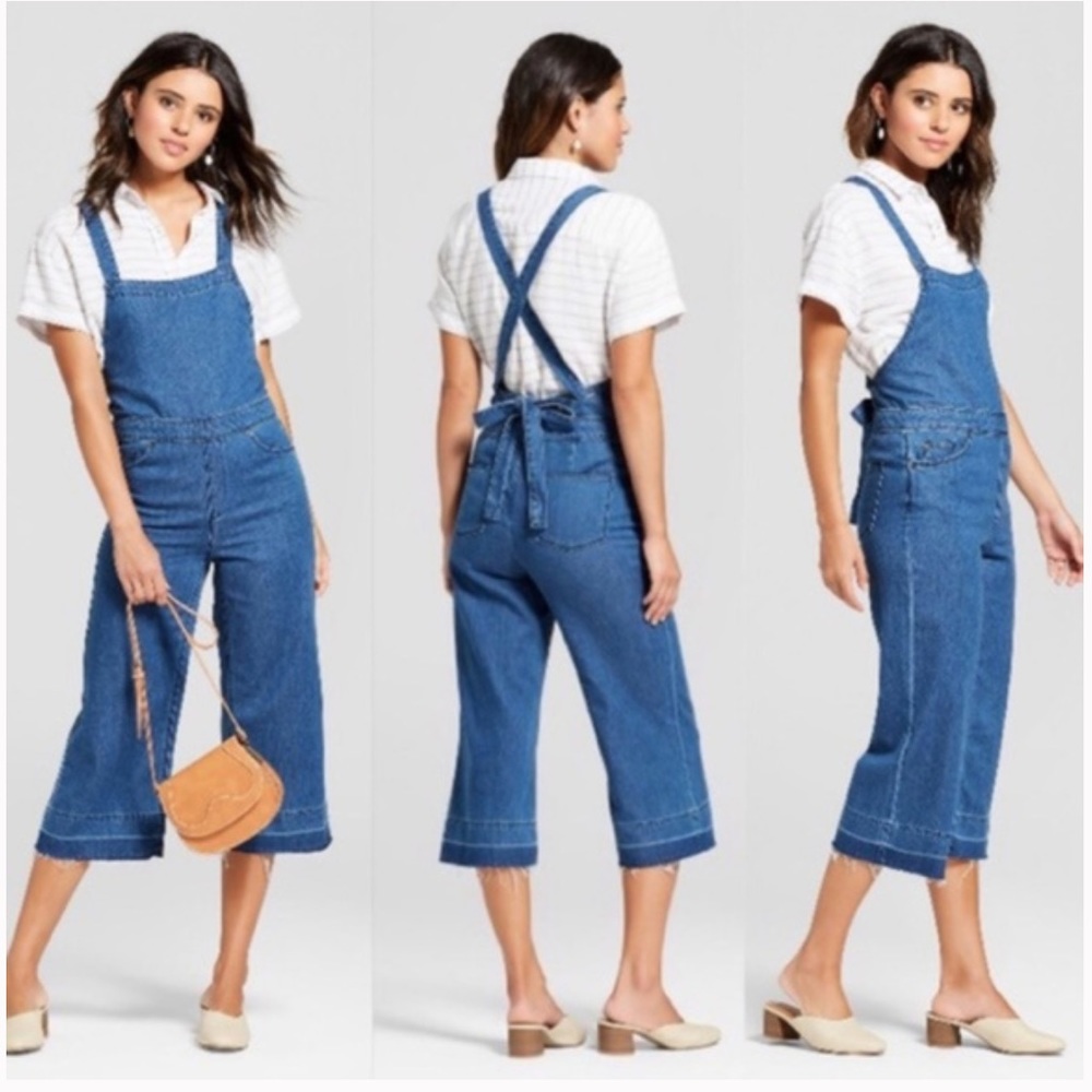 Universal Thread Wide Leg Tie-Back Overalls